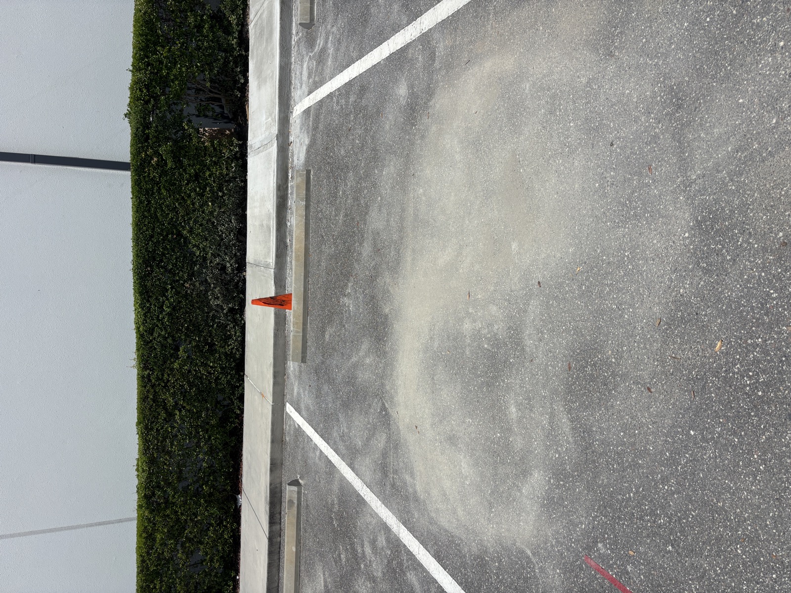 Clean parking area after debris removal